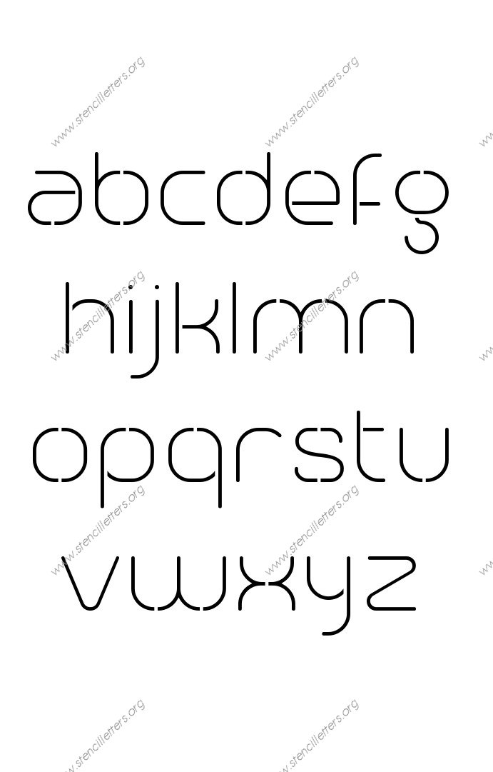 Modern Elegant A to Z lowercase letter stencils