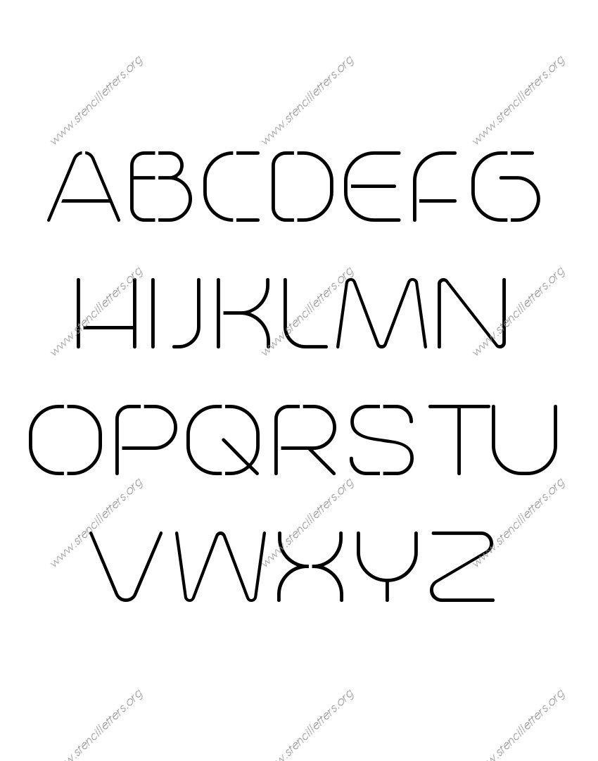 Modern Elegant A to Z uppercase letter stencils