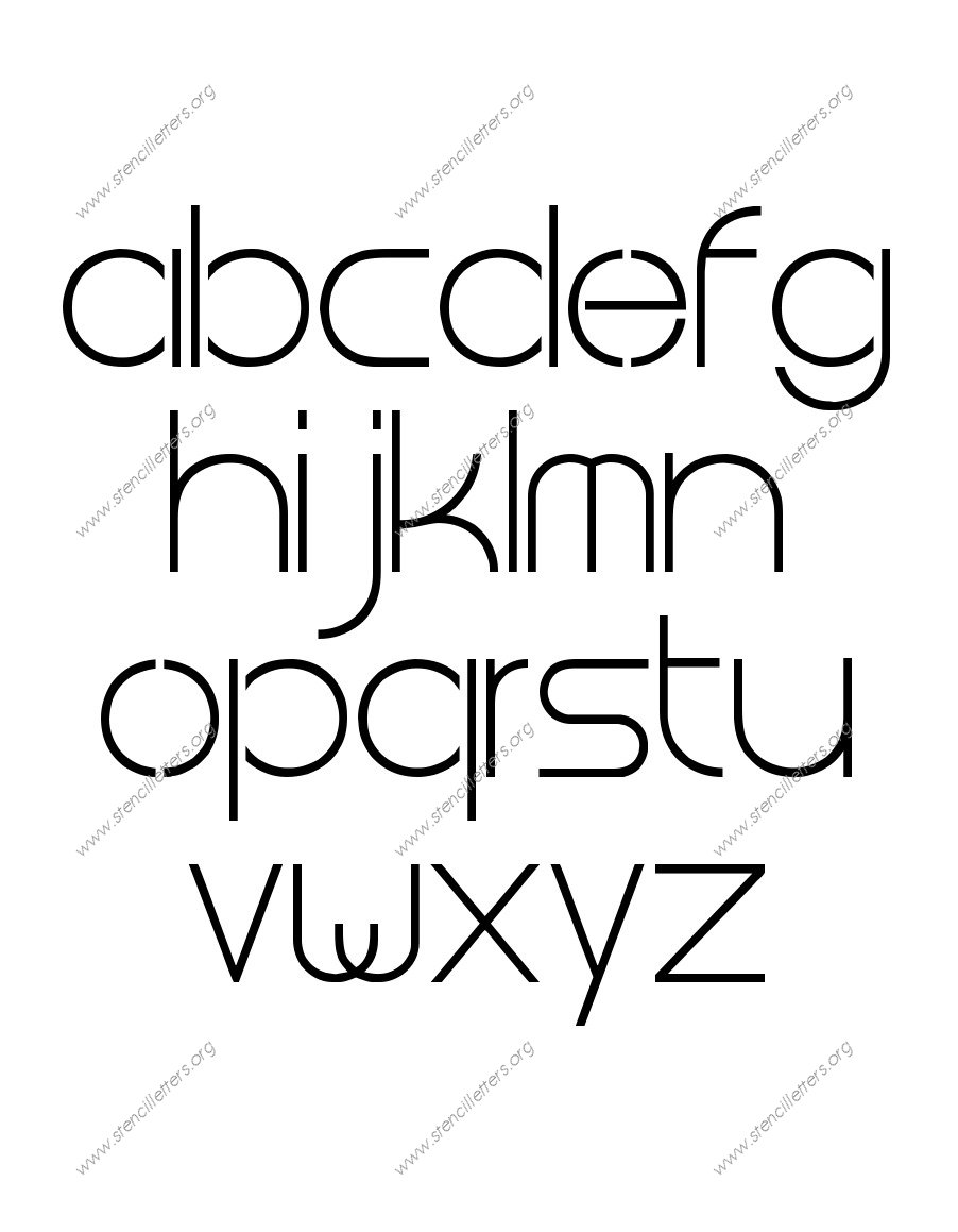 Thin Stylish A to Z lowercase letter stencils