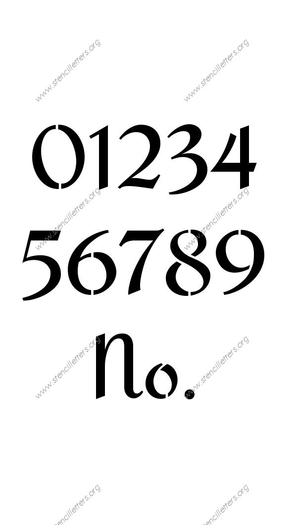 Cursive Script Calligraphy Number Stencil