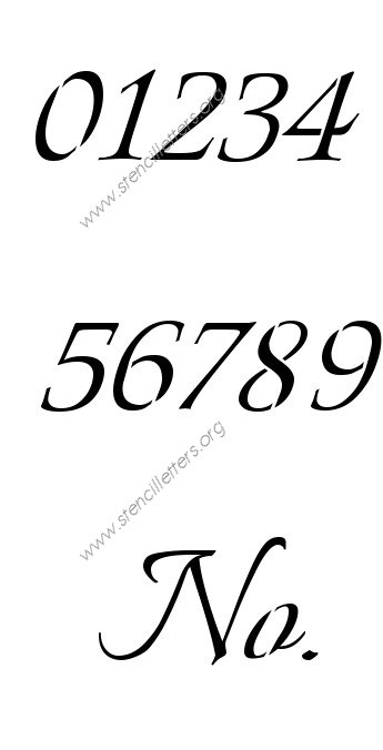 Connected Calligraphy Number Stencil