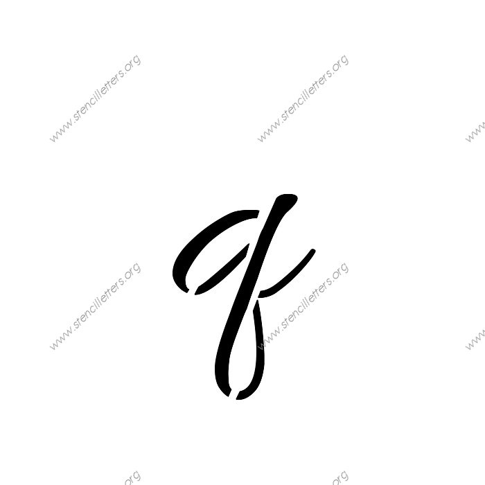 Connected Cursive Uppercase & Lowercase Letter Stencils A-Z 1/4 to 12