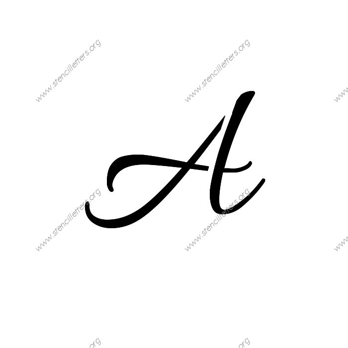 Connected Cursive Uppercase Lowercase Letter Stencils A Z 1 4 To 12 