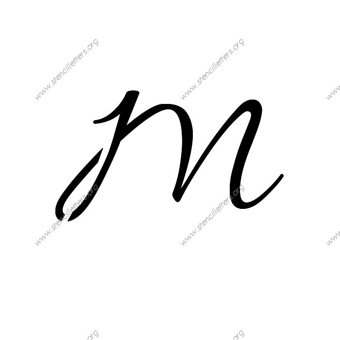 Connected Cursive Uppercase & Lowercase Letter Stencils A-Z 1/4 to 12