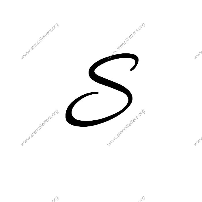 Connected Cursive Uppercase & Lowercase Letter Stencils A-Z 1/4 to 12