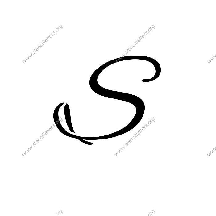 Flowing Cursive Uppercase Lowercase Letter Stencils A Z 1 4 To 12 