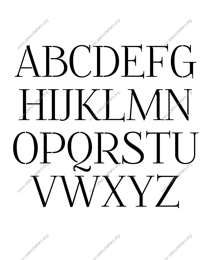 Formal Elegant A to Z uppercase letter stencils