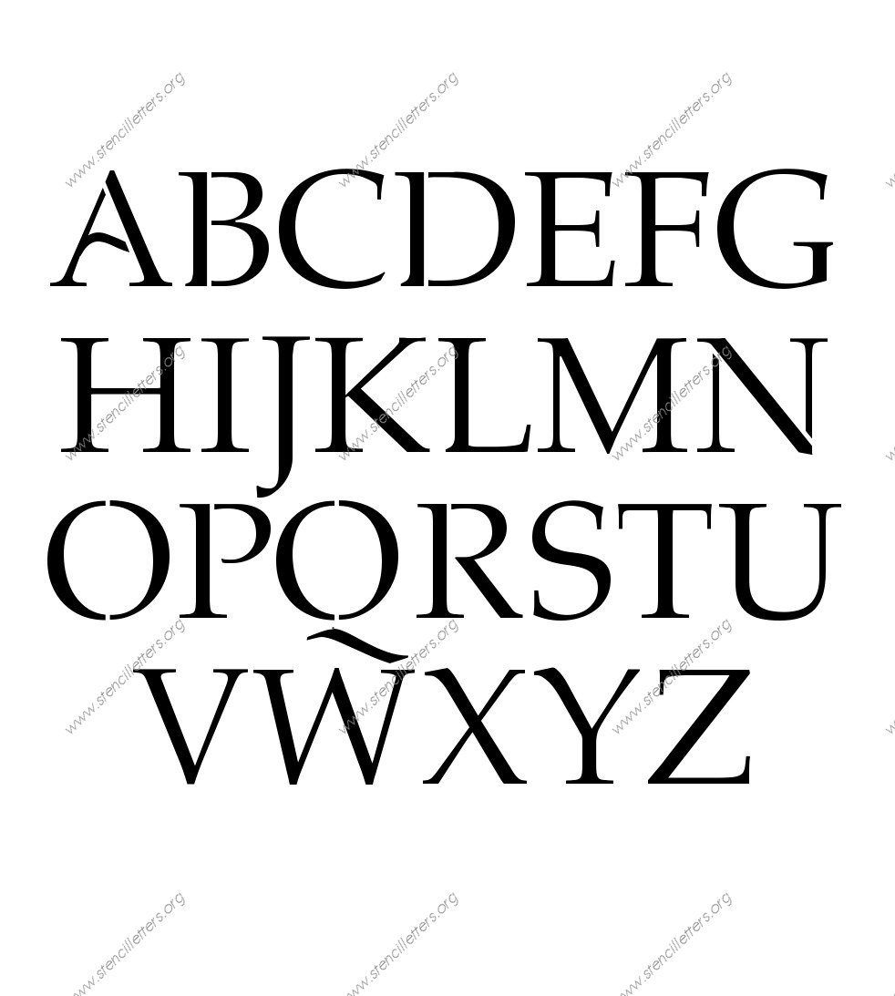 1990s Headline A to Z uppercase letter stencils