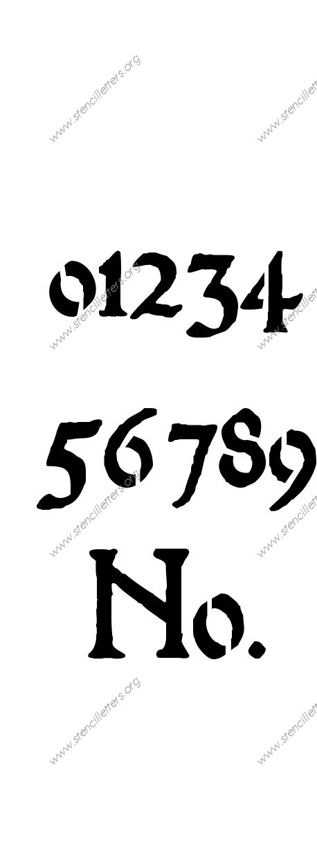 Medieval Calligraphy 0 to 9 number stencils