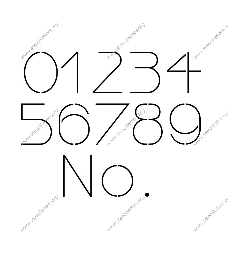 Elegant Geometric Number Stencils 0 to 9 Stencil Letters Org