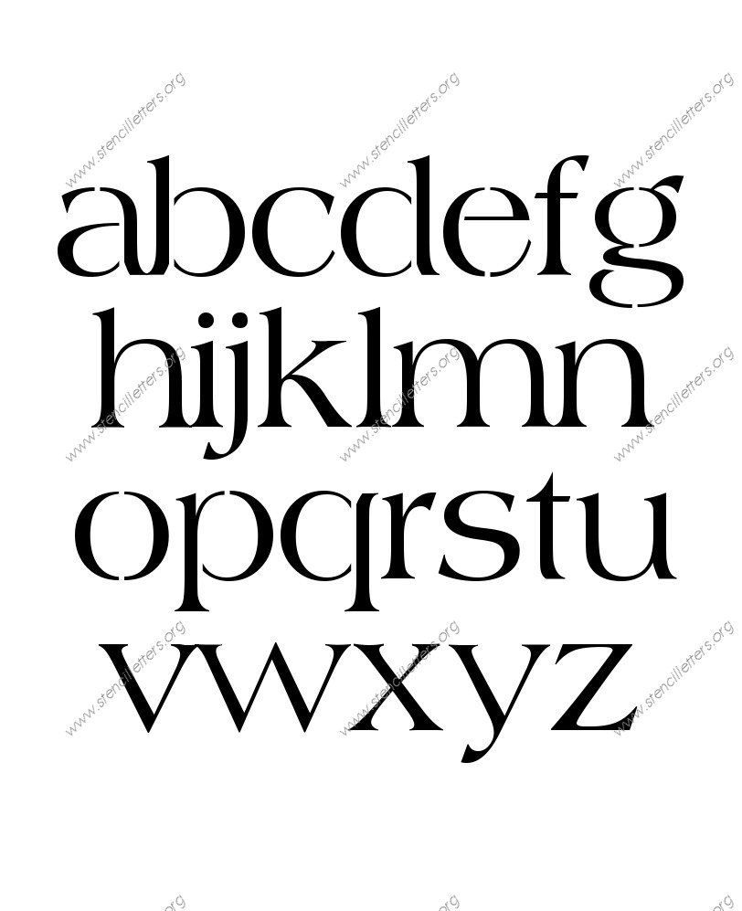 1960s Americana A to Z lowercase letter stencils