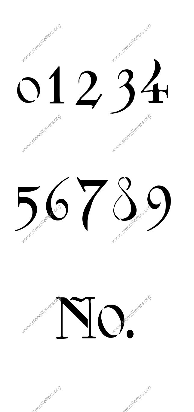 Fantasy Art Nouveau Number Stencil