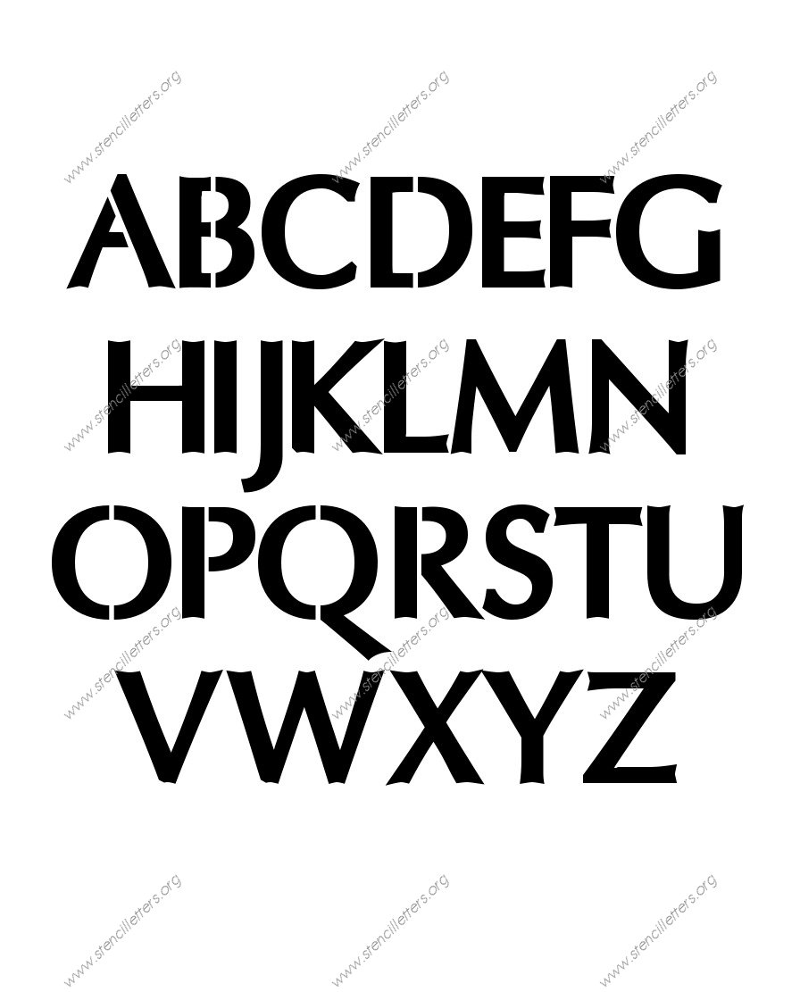 Headline Sans A to Z alphabet stencils