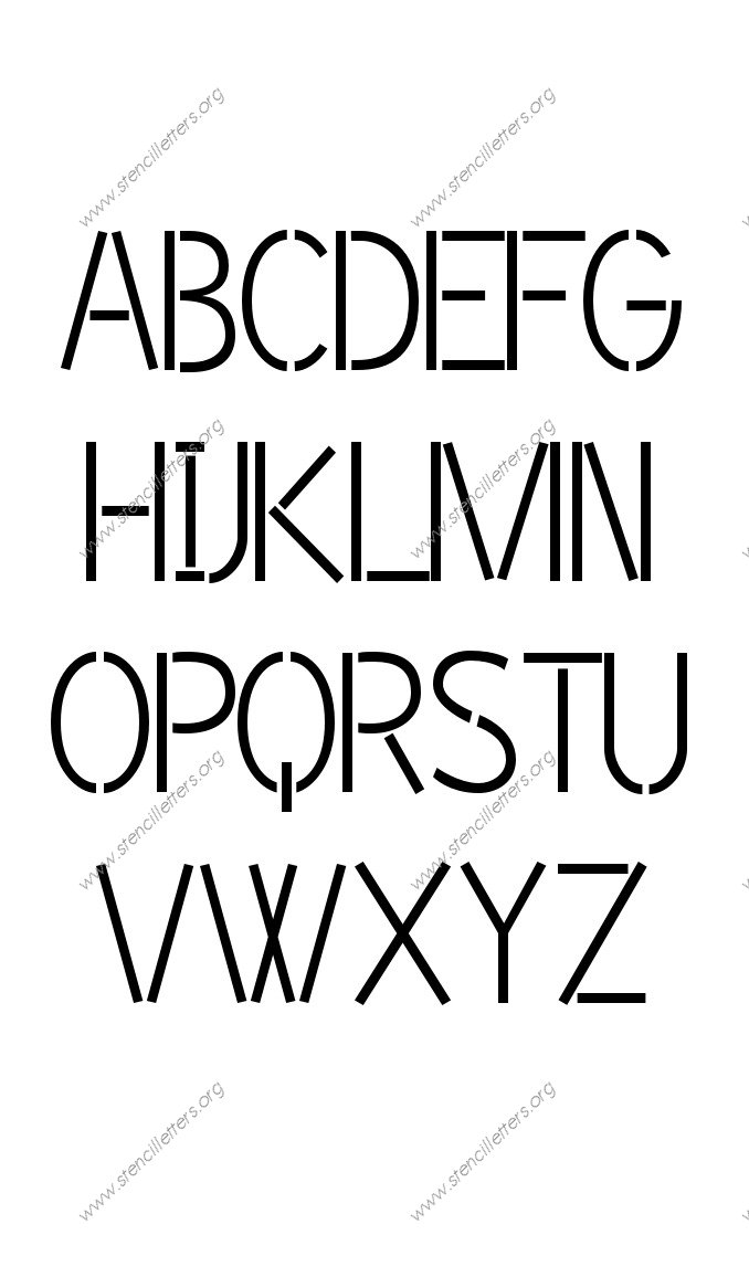 Light Modern A to Z alphabet stencils