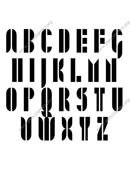 Jazzy Modern A to Z uppercase letter stencils