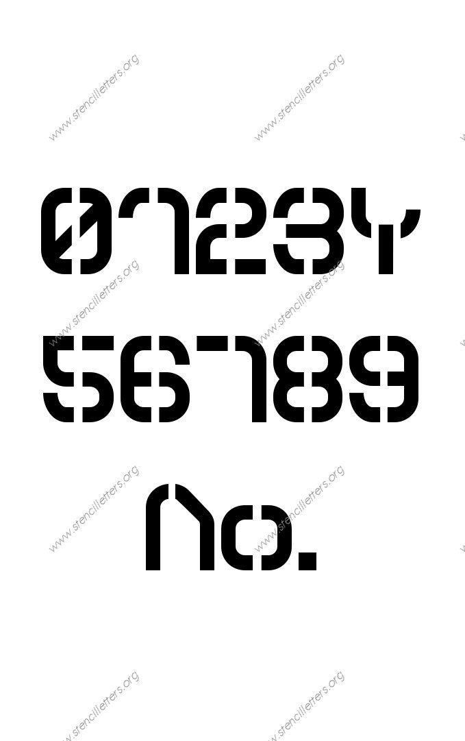 Square Futuristic A to Z uppercase letter stencils