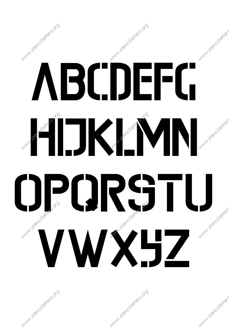 Contemporary Modern A to Z uppercase letter stencils