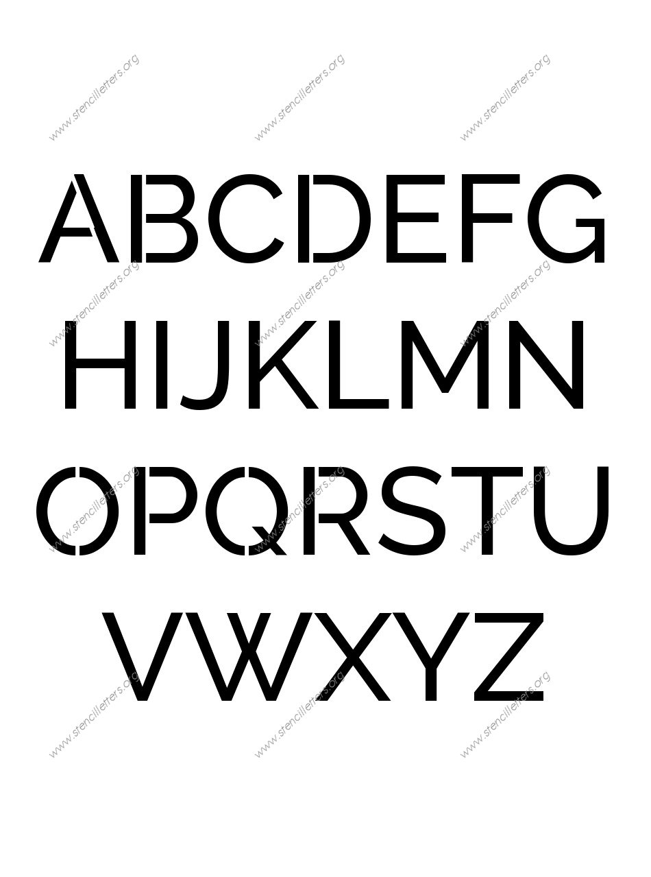 Smooth Elegant Sans A to Z uppercase letter stencils