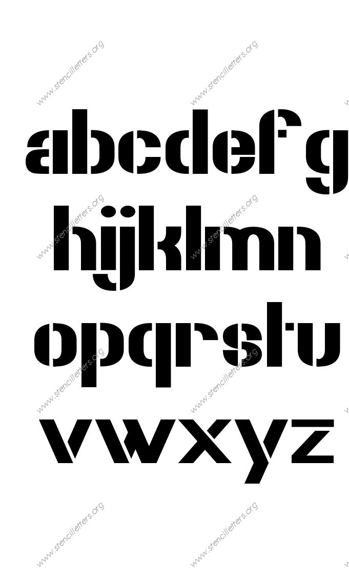 Rough Bold A to Z lowercase letter stencils