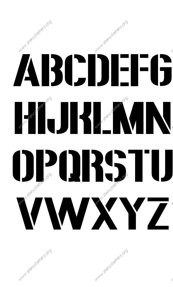 Rough Bold A to Z uppercase letter stencils