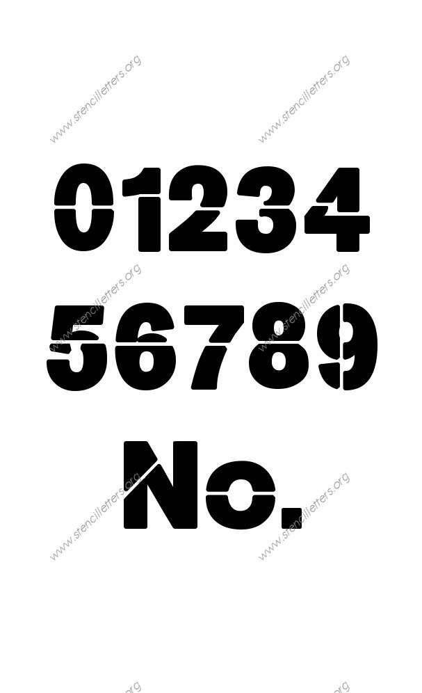 Heavy Bold 0 to 9 number stencils