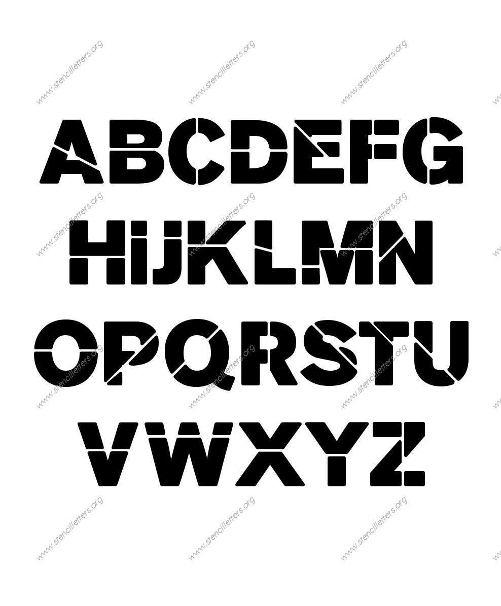 Heavy Bold A to Z uppercase letter stencils