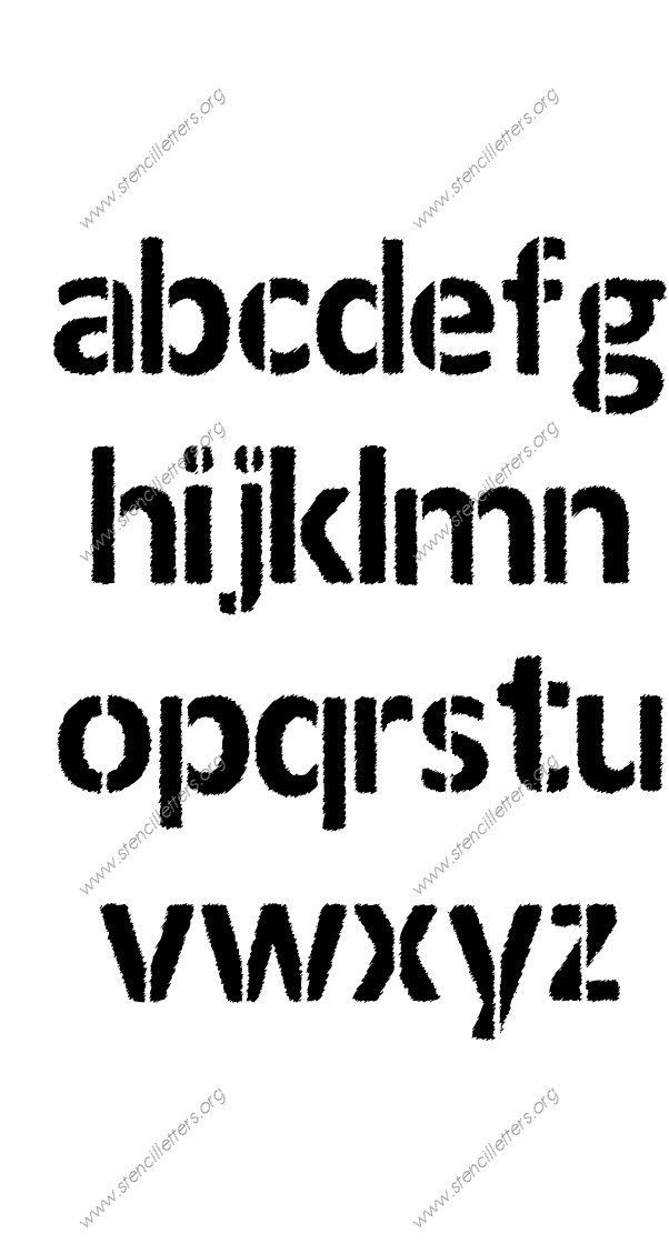 Woodcut Novelty A to Z lowercase letter stencils