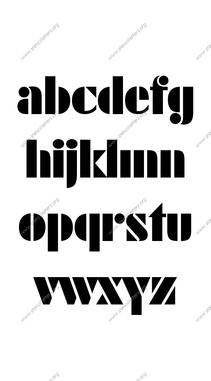 Leading Edge Futuristic A to Z lowercase letter stencils
