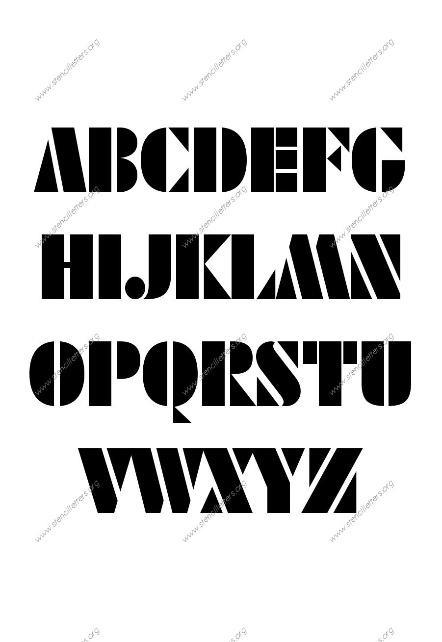 Leading Edge Futuristic A to Z uppercase letter stencils