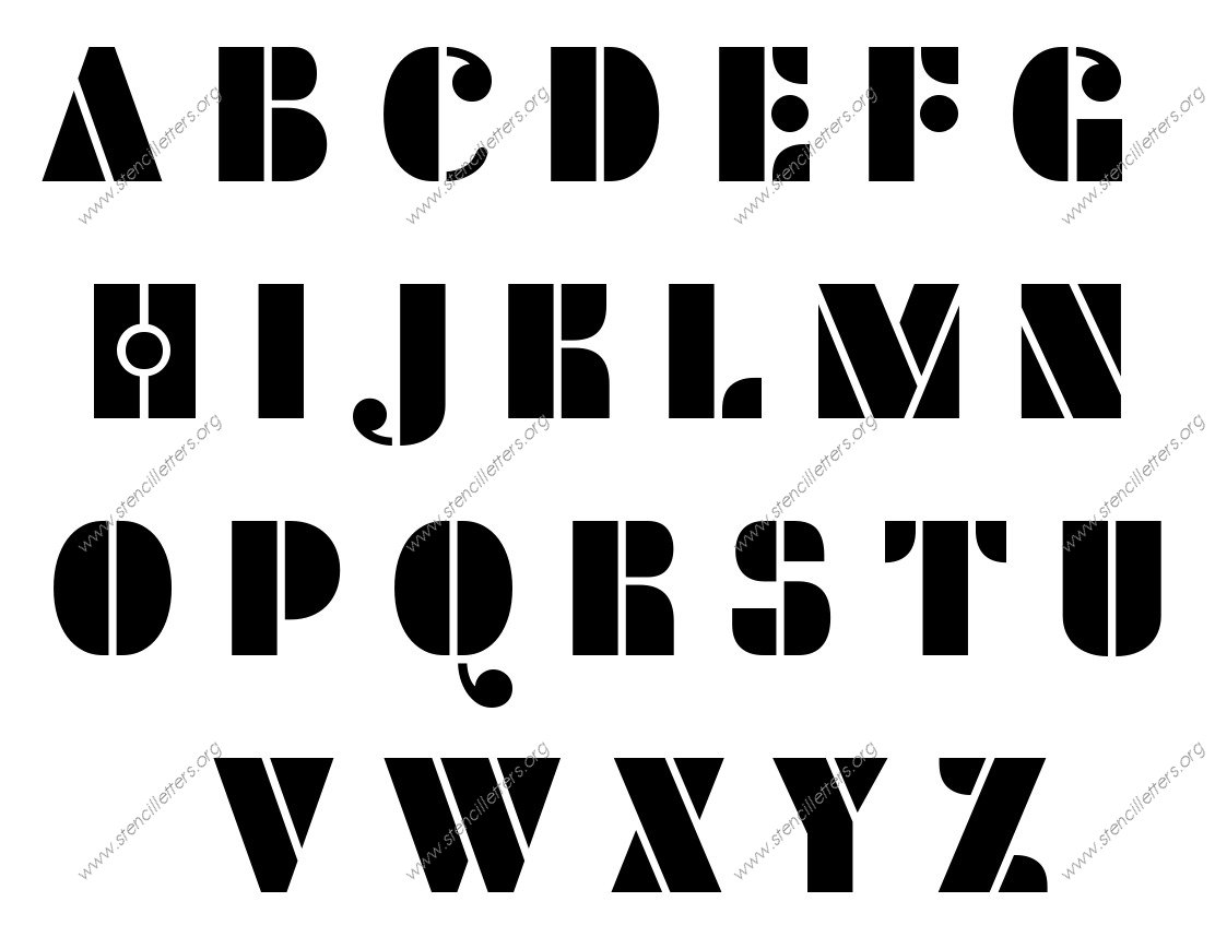 Circular Elegant A to Z alphabet stencils