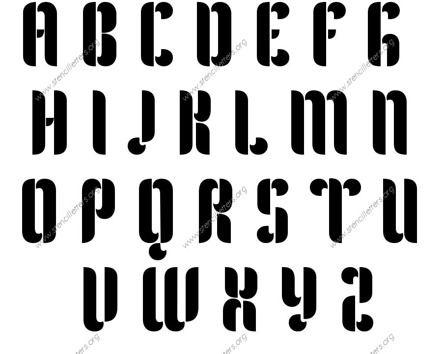 Gothic Headline Decorative A to Z uppercase letter stencils