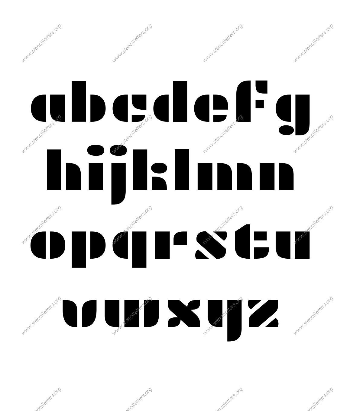 Display Decorative A to Z lowercase letter stencils
