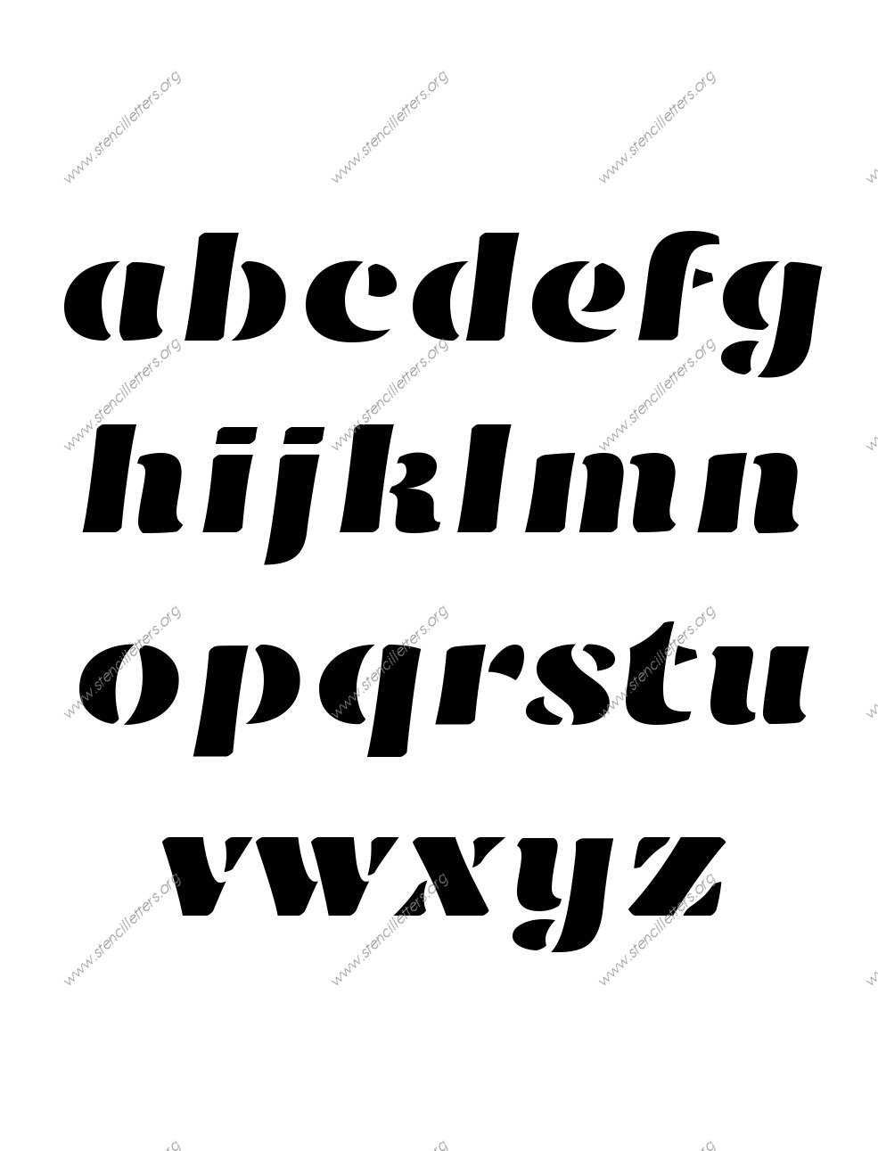 Victorian Bold A to Z lowercase letter stencils