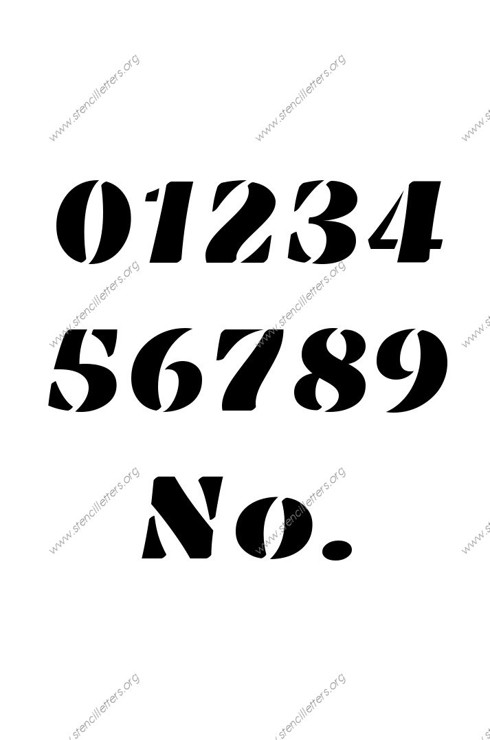 Victorian Bold 0 to 9 number stencils