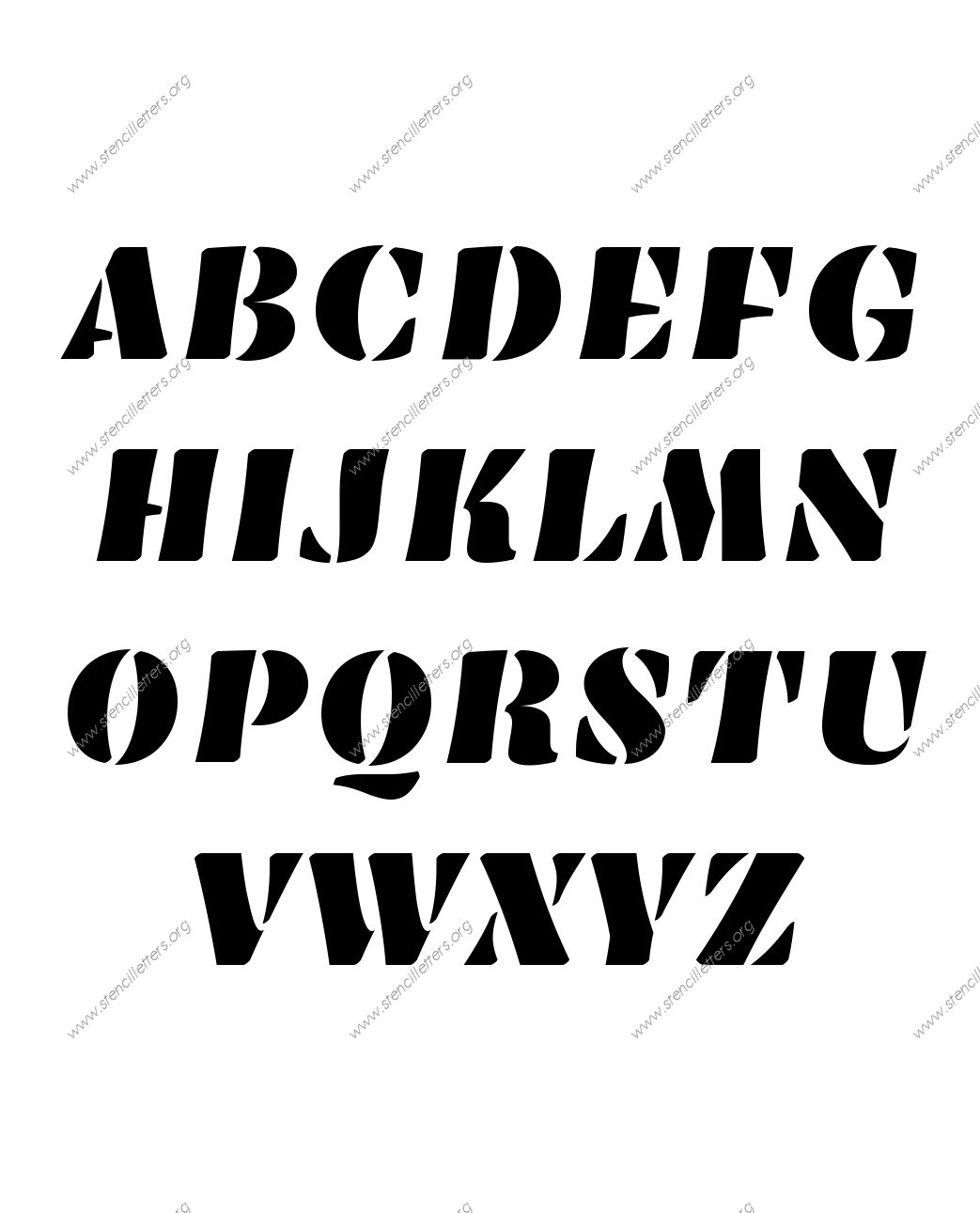 Victorian Bold A to Z uppercase letter stencils