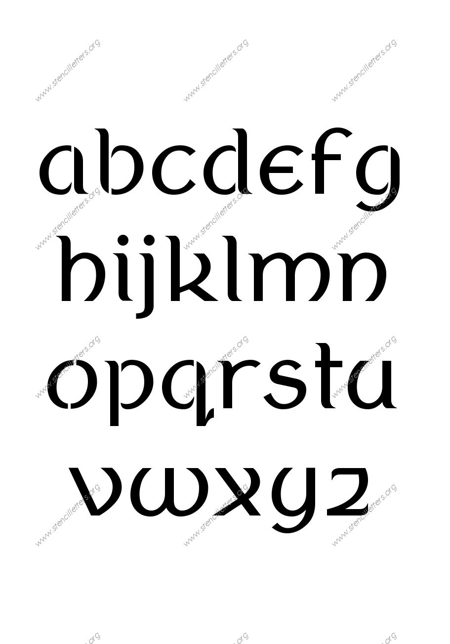 Ancient Celtic A to Z lowercase letter stencils