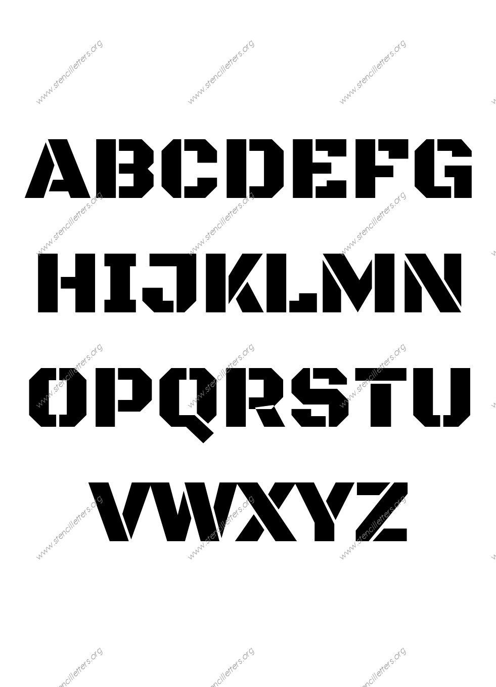 Heavy Poster Bold A to Z uppercase letter stencils