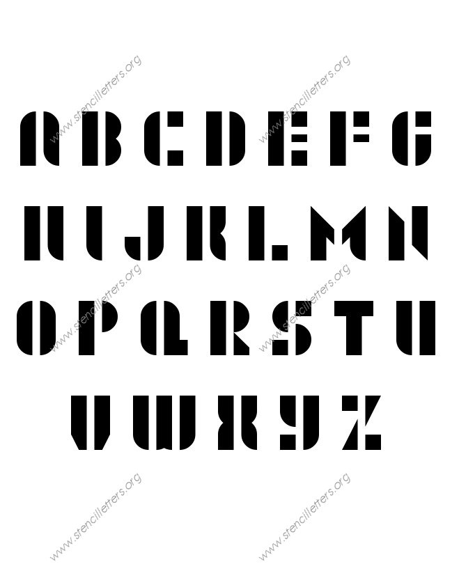 Swashy Bold A to Z uppercase letter stencils