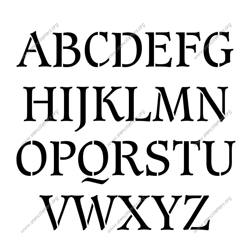 Basic Bold Elegant A to Z uppercase letter stencils