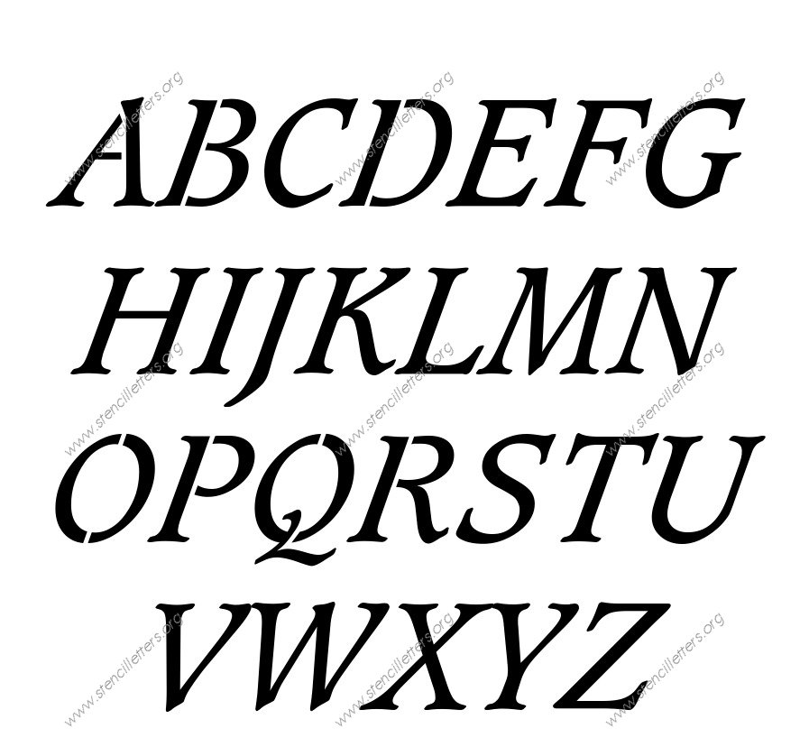Basic Bold Italic A to Z uppercase letter stencils