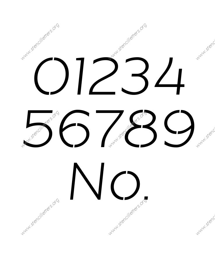 Banner Italic Number Stencil