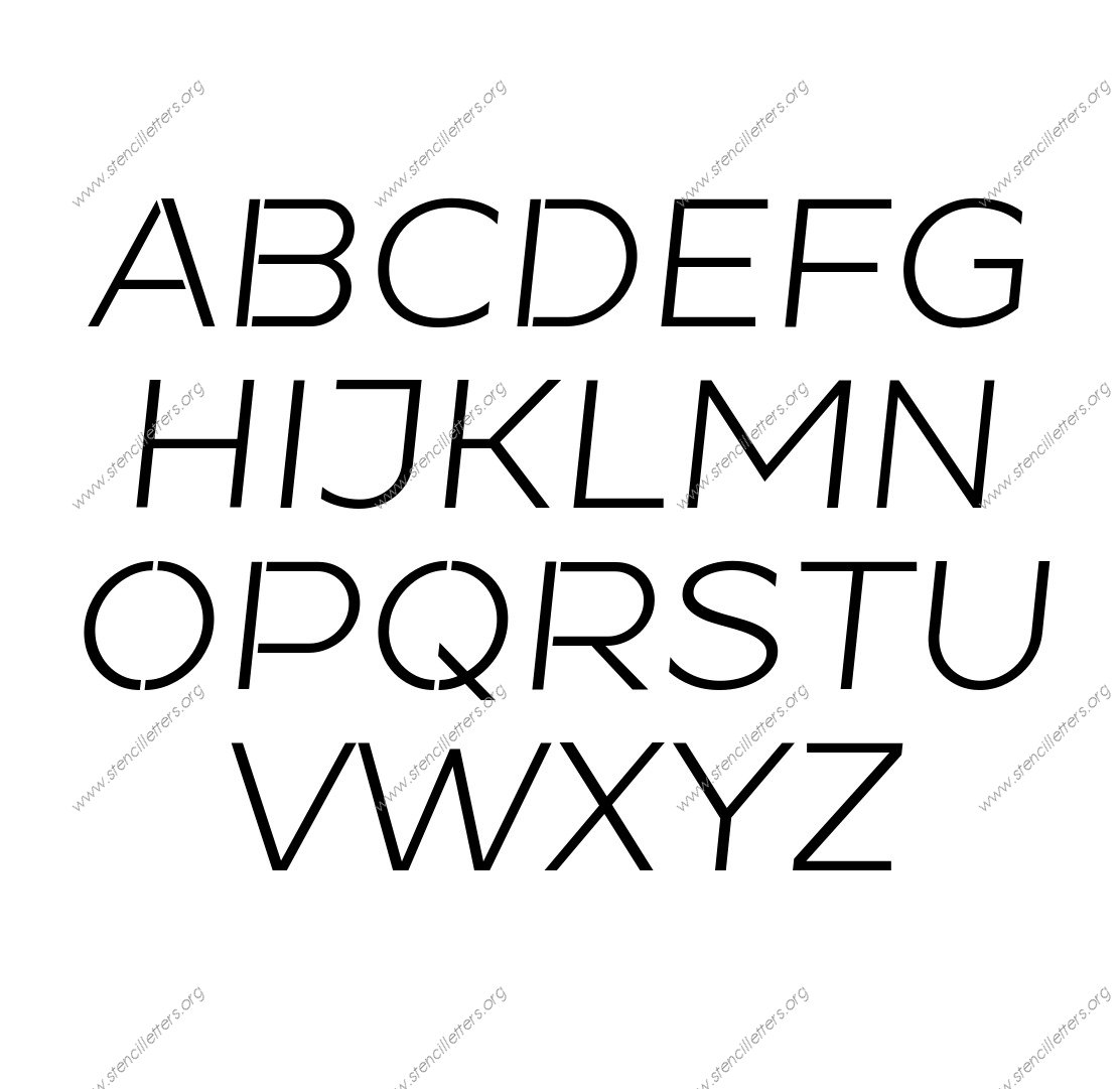 Banner Italic A to Z uppercase letter stencils