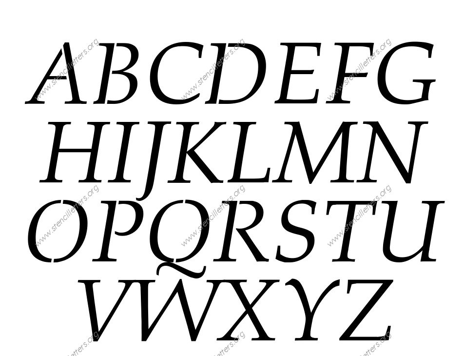 Formal Elegant Italic Stencil Letter Set
