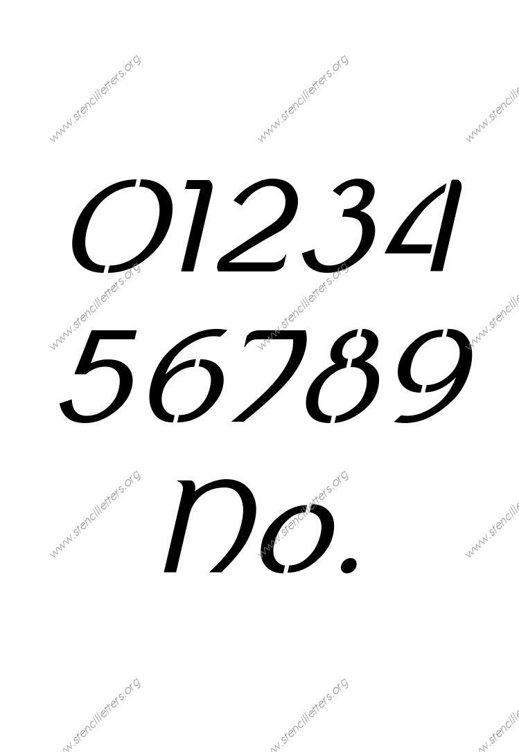 Ancient Celtic Italic 0 to 9 number stencils