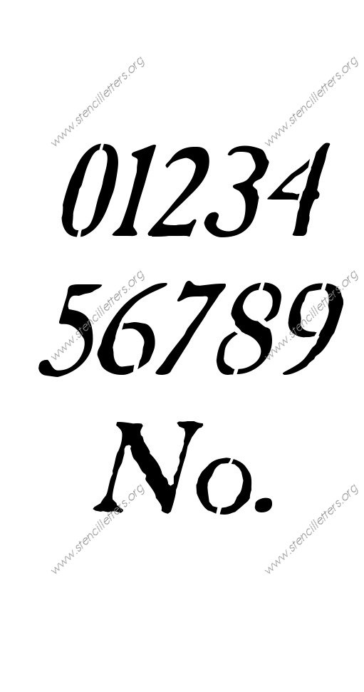 Antique Italic Number Stencil