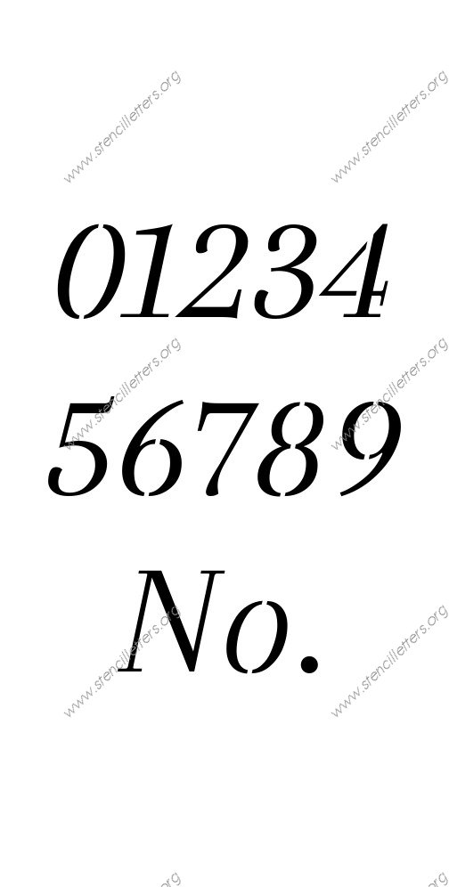 Classic Italic 0 to 9 number stencils