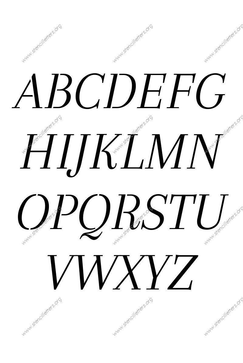 Classic Italic A to Z alphabet stencils
