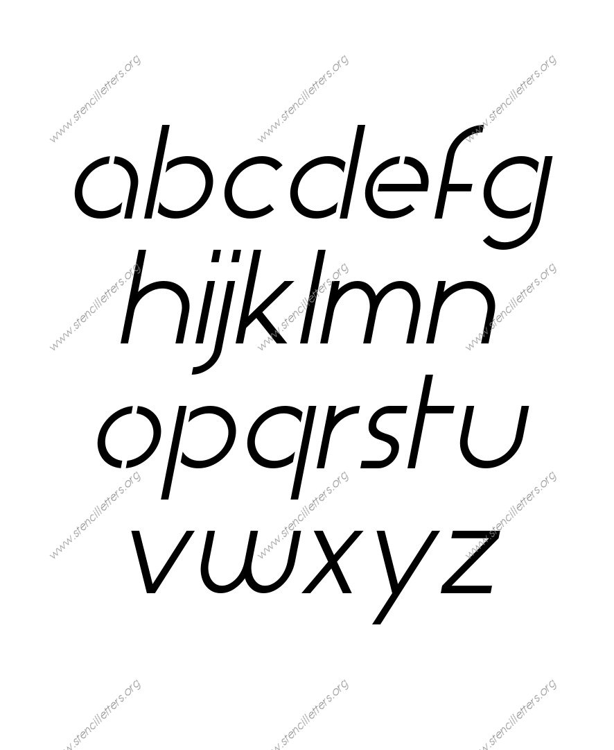 Basic Italic A to Z lowercase letter stencils