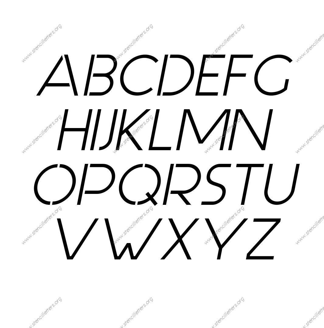 Basic Italic A to Z uppercase letter stencils