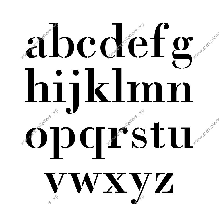 1700s Decorative A to Z lowercase letter stencils